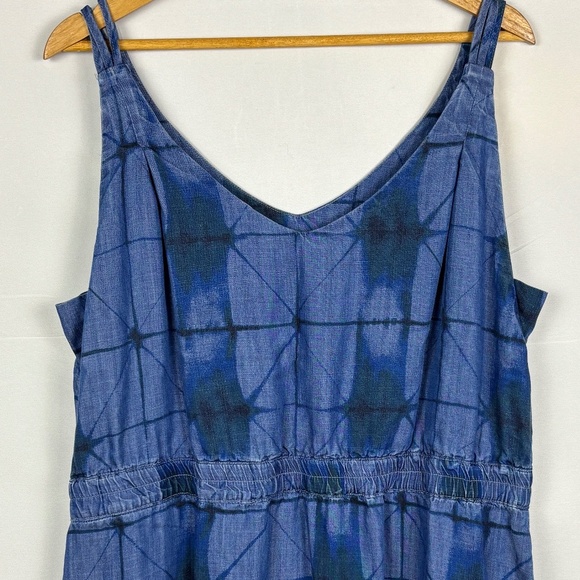 SOFT SURROUNDINGS Women Sleeveless Maxi Sundress Sz XL Beach Coastal 100% Tencel - Picture 2 of 12